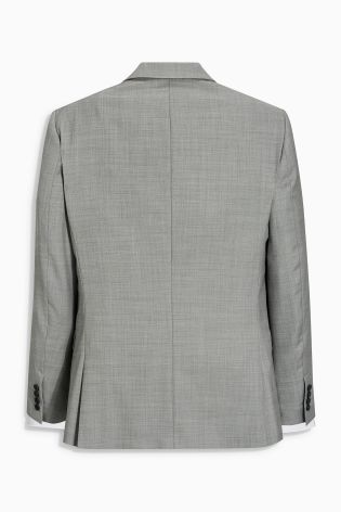 Light Grey Wool Sharkskin Tailored Fit Suit: Jacket